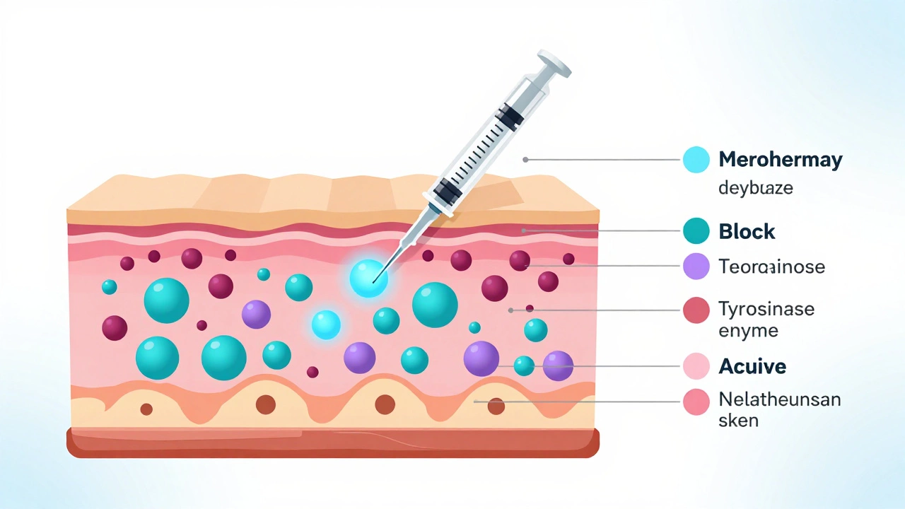 Схематичное изображение мезотерапевтического укола в кожу