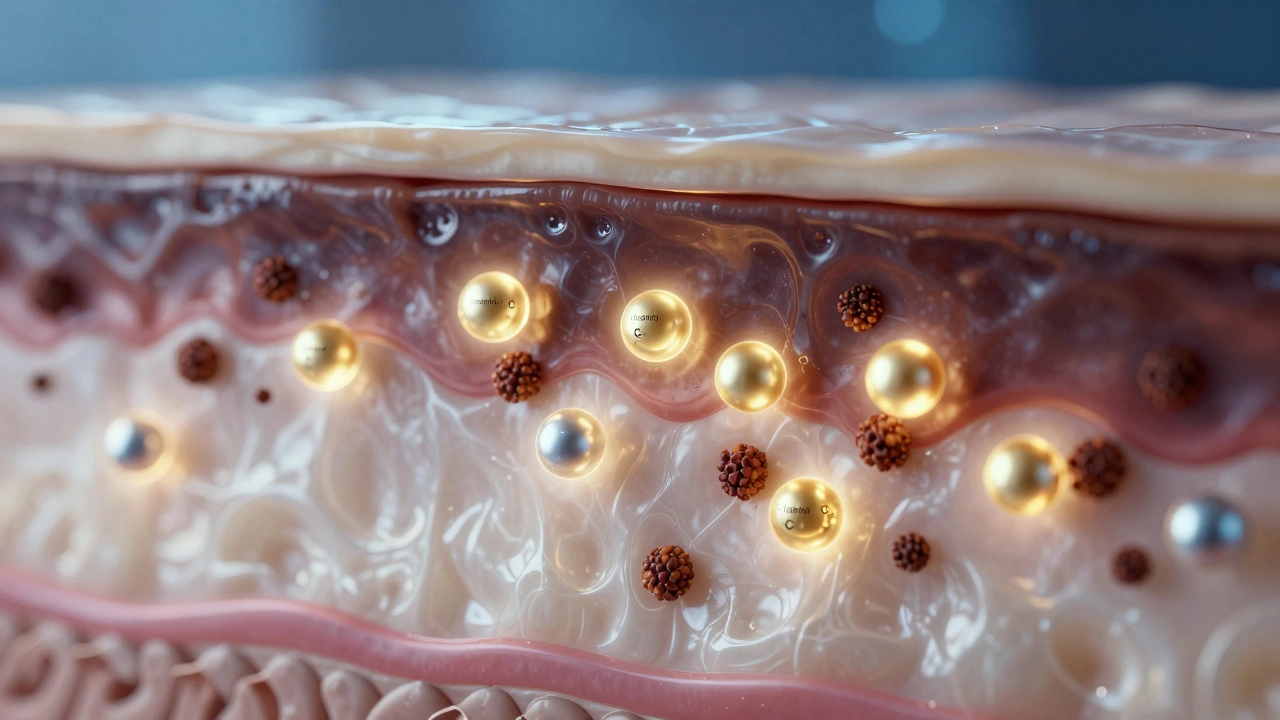 3D-иллюстрация действия мезококтейля в глубоких слоях кожи