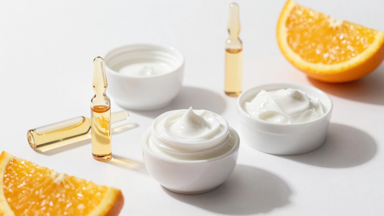 Композиция из ингредиентов для ухода: ретинол, церамиды и витамин С